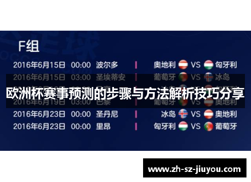 欧洲杯赛事预测的步骤与方法解析技巧分享